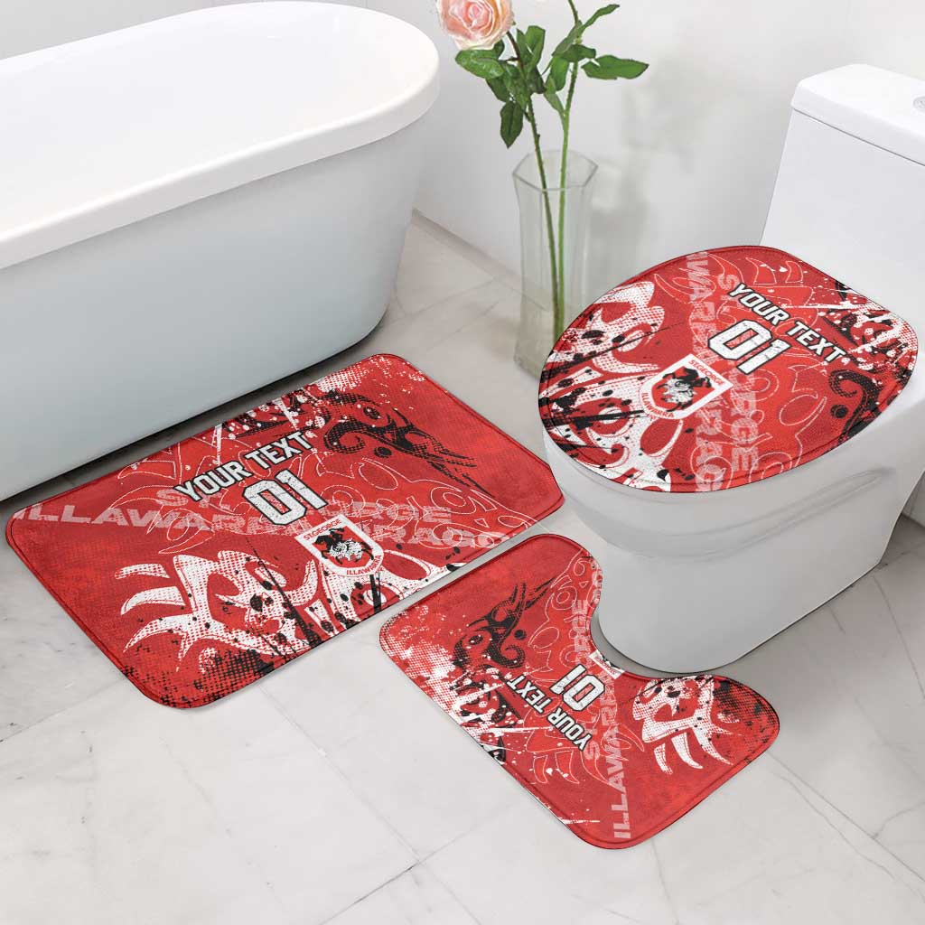 Personalized St. George Illawarra Dragons Rugby Bathroom Set Urban Street Graffiti Style - Distressed Splatter Elements