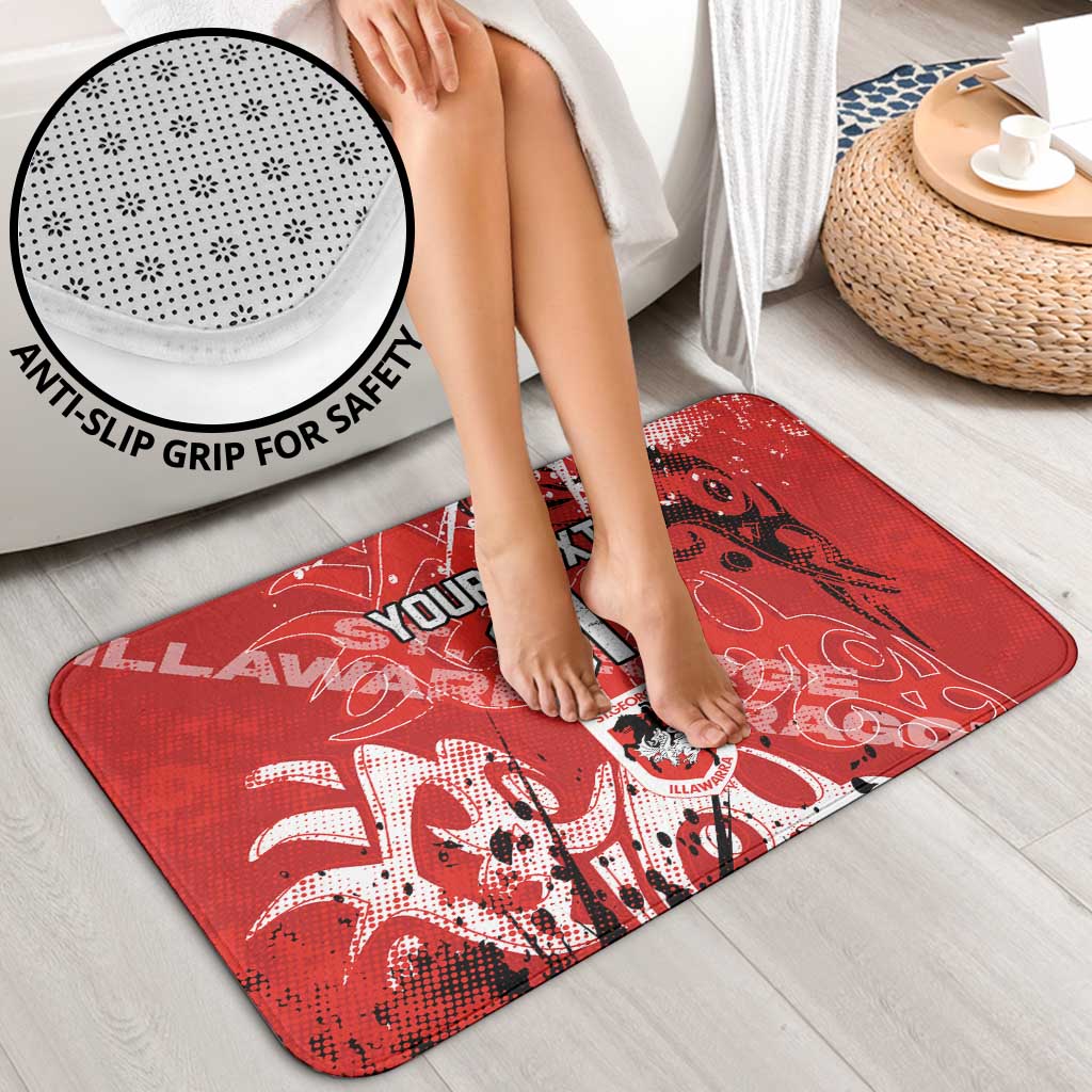 Personalized St. George Illawarra Dragons Rugby Bathroom Set Urban Street Graffiti Style - Distressed Splatter Elements