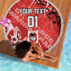 Personalized St. George Illawarra Dragons Rugby Beach Blanket Urban Street Graffiti Style - Distressed Splatter Elements