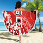 Personalized St. George Illawarra Dragons Rugby Beach Blanket Urban Street Graffiti Style - Distressed Splatter Elements