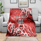 Personalized St. George Illawarra Dragons Rugby Blanket Urban Street Graffiti Style - Distressed Splatter Elements