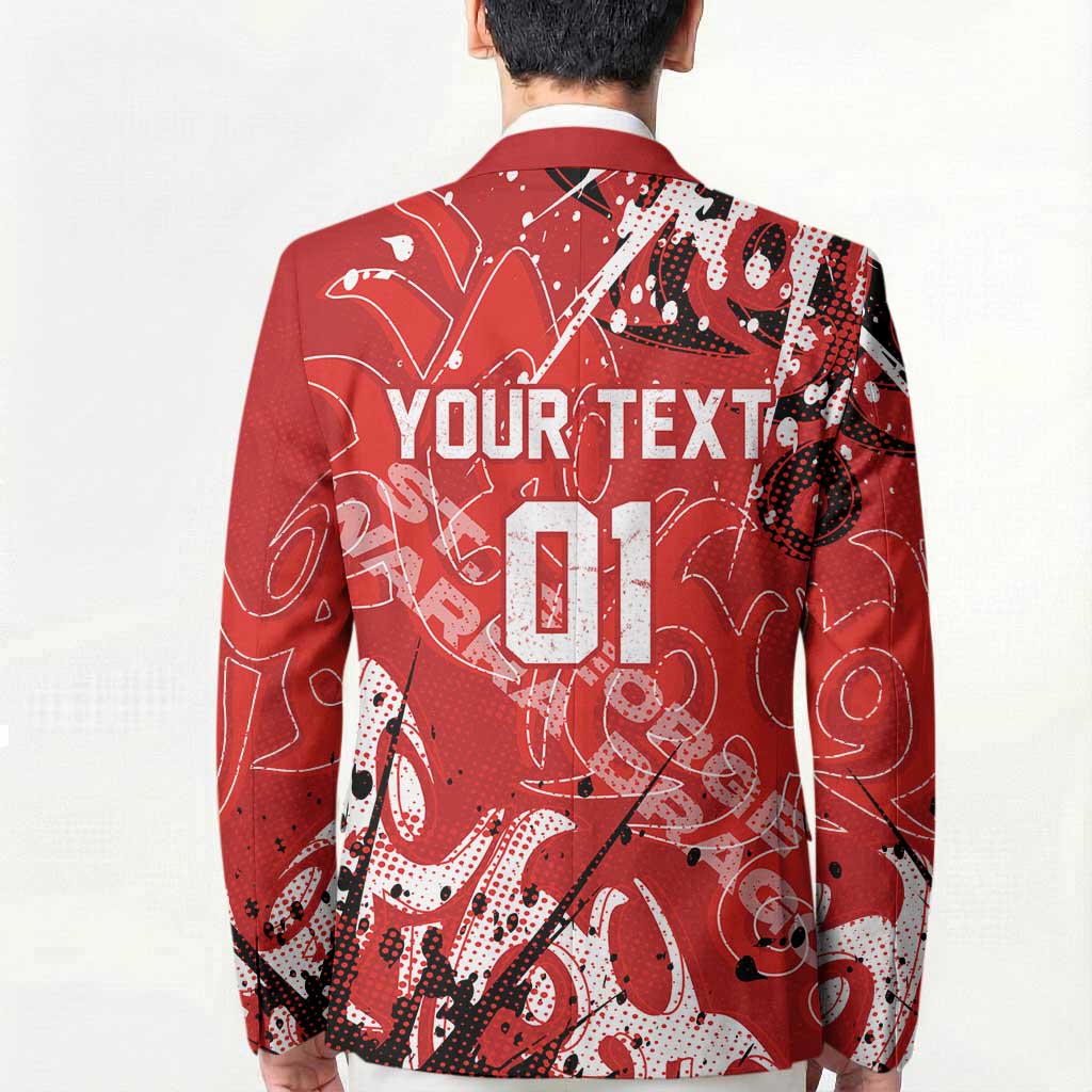 Personalized St. George Illawarra Dragons Rugby Blazer Urban Street Graffiti Style - Distressed Splatter Elements