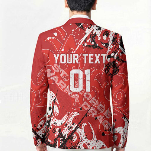Personalized St. George Illawarra Dragons Rugby Blazer Urban Street Graffiti Style - Distressed Splatter Elements