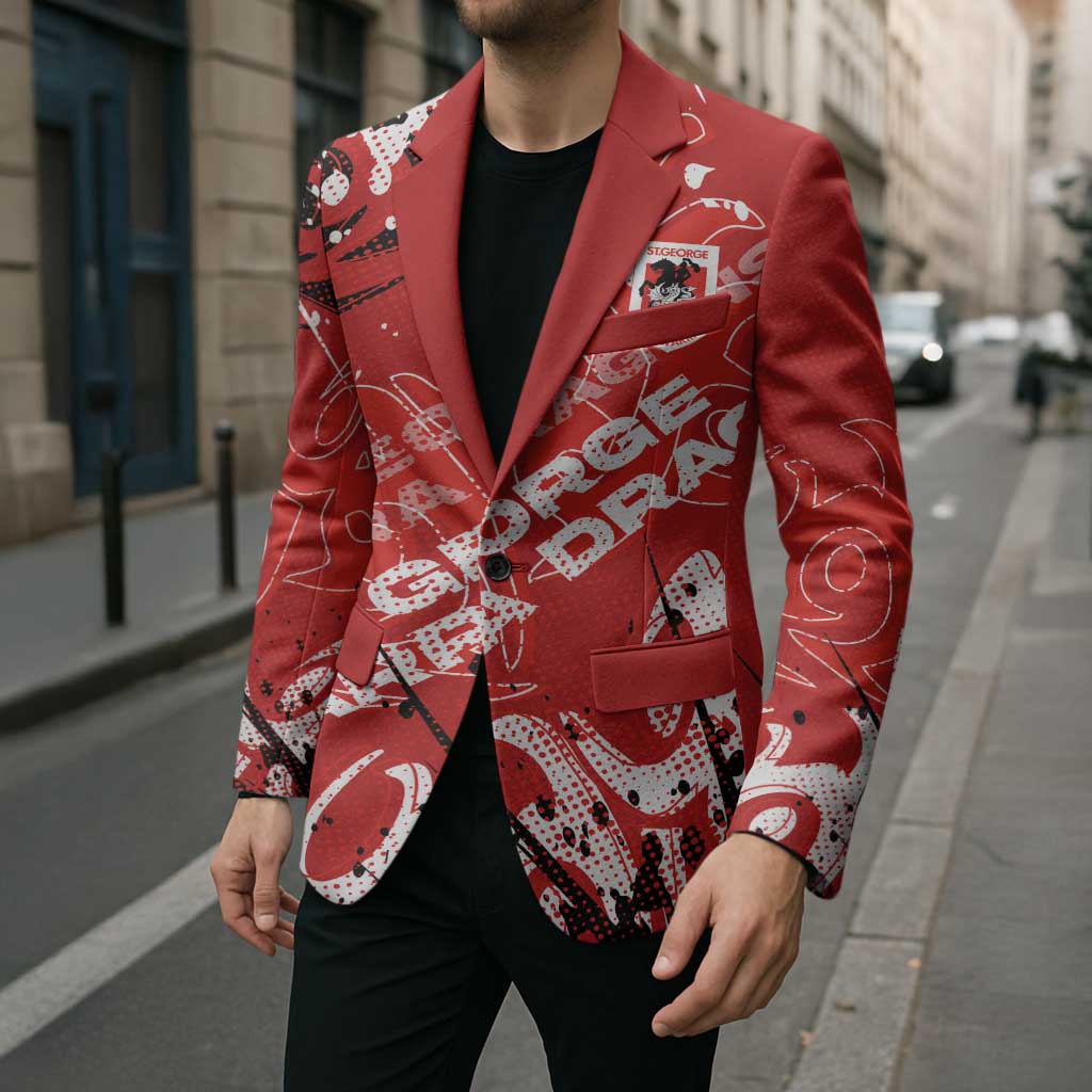 Personalized St. George Illawarra Dragons Rugby Blazer Urban Street Graffiti Style - Distressed Splatter Elements