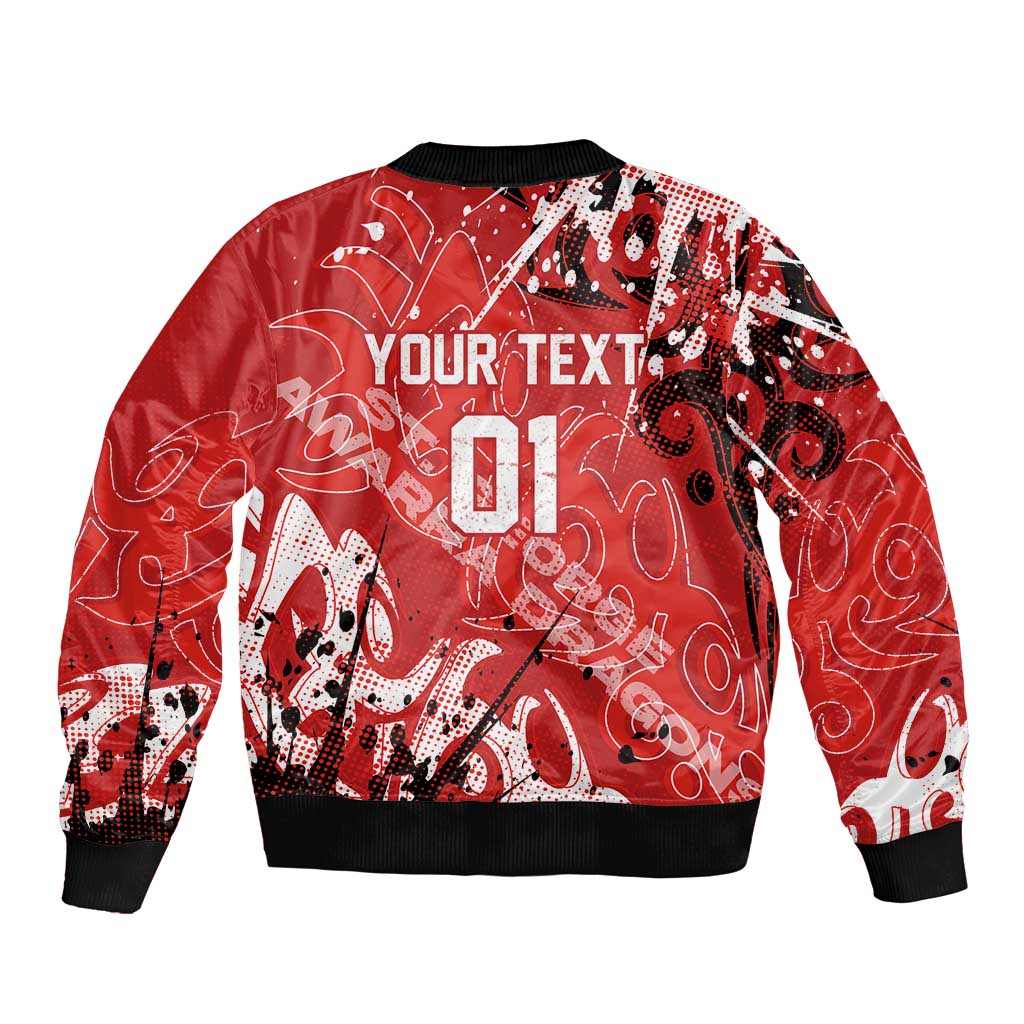 Personalized St. George Illawarra Dragons Rugby Bomber Jacket Urban Street Graffiti Style - Distressed Splatter Elements