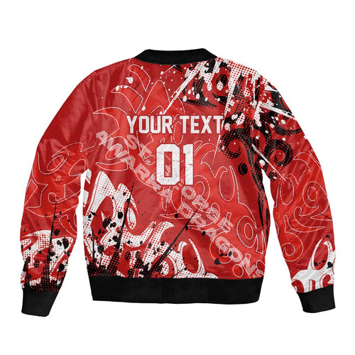 Personalized St. George Illawarra Dragons Rugby Bomber Jacket Urban Street Graffiti Style - Distressed Splatter Elements