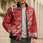 Personalized St. George Illawarra Dragons Rugby Bomber Puffer Jacket Urban Street Graffiti Style - Distressed Splatter Elements