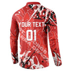 Personalized St. George Illawarra Dragons Rugby Button Sweatshirt Urban Street Graffiti Style - Distressed Splatter Elements
