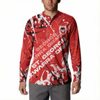Personalized St. George Illawarra Dragons Rugby Button Sweatshirt Urban Street Graffiti Style - Distressed Splatter Elements