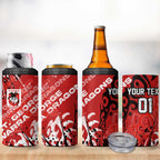 Personalized St. George Illawarra Dragons Rugby 4 in 1 Can Cooler Tumbler Urban Street Graffiti Style - Distressed Splatter Elements