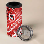 Personalized St. George Illawarra Dragons Rugby 4 in 1 Can Cooler Tumbler Urban Street Graffiti Style - Distressed Splatter Elements