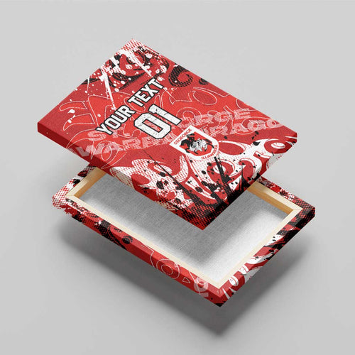 Personalized St. George Illawarra Dragons Rugby Canvas Wall Art Urban Street Graffiti Style - Distressed Splatter Elements