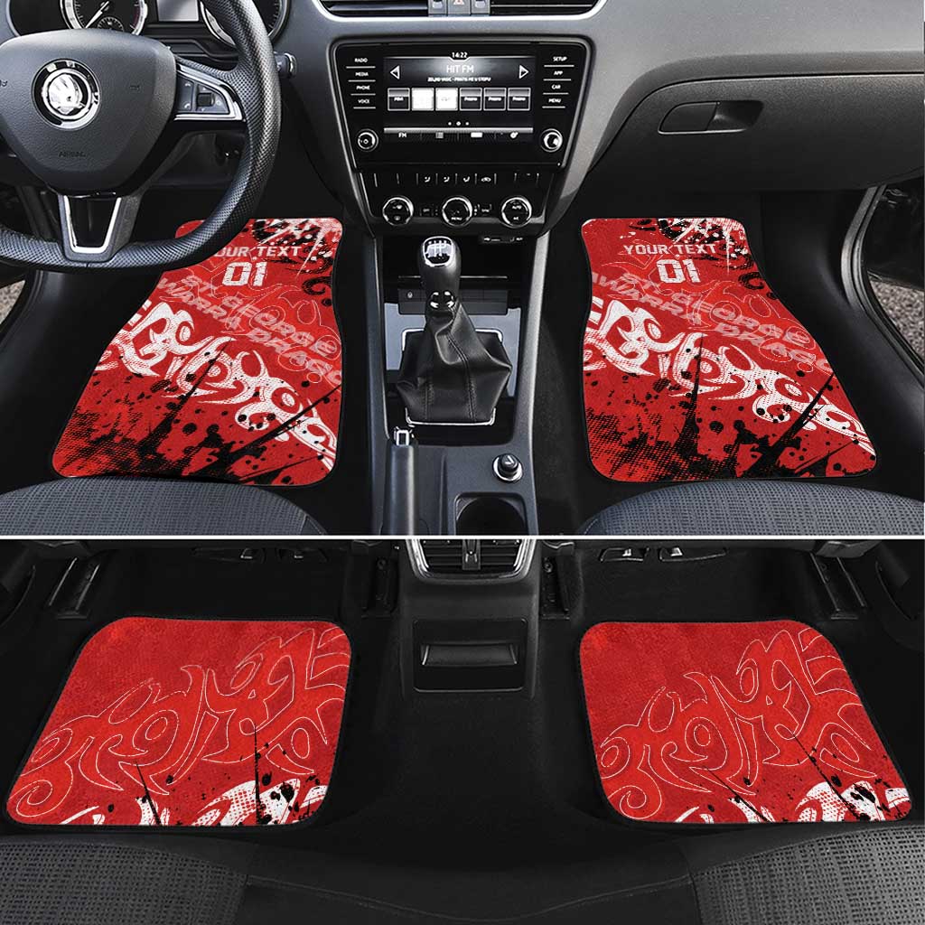 Personalized St. George Illawarra Dragons Rugby Car Mats Urban Street Graffiti Style - Distressed Splatter Elements