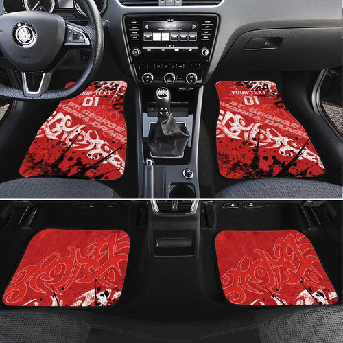 Personalized St. George Illawarra Dragons Rugby Car Mats Urban Street Graffiti Style - Distressed Splatter Elements