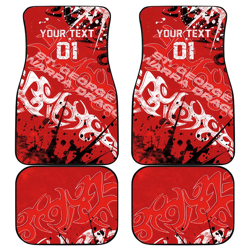 Personalized St. George Illawarra Dragons Rugby Car Mats Urban Street Graffiti Style - Distressed Splatter Elements