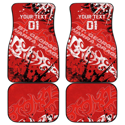 Personalized St. George Illawarra Dragons Rugby Car Mats Urban Street Graffiti Style - Distressed Splatter Elements