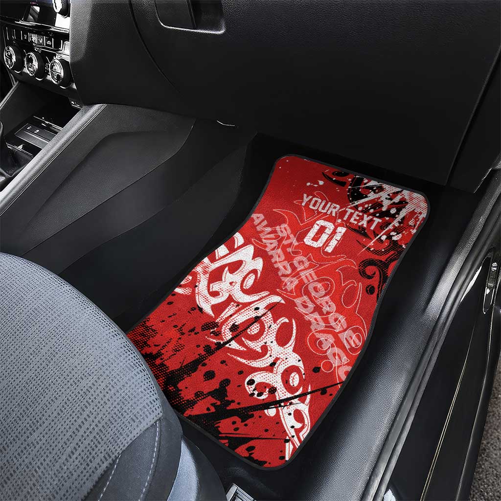 Personalized St. George Illawarra Dragons Rugby Car Mats Urban Street Graffiti Style - Distressed Splatter Elements