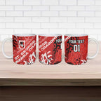 Personalized St. George Illawarra Dragons Rugby Ceramic Mug Urban Street Graffiti Style - Distressed Splatter Elements