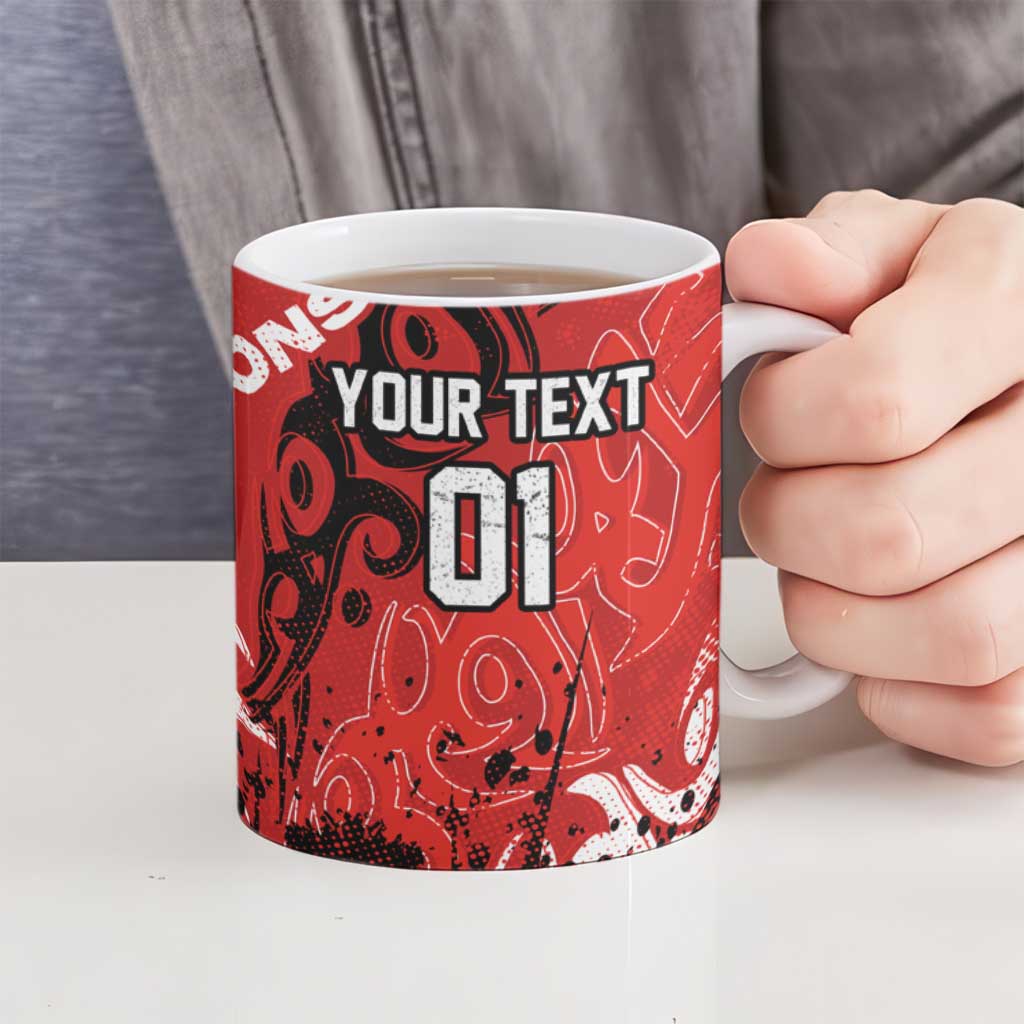 Personalized St. George Illawarra Dragons Rugby Ceramic Mug Urban Street Graffiti Style - Distressed Splatter Elements