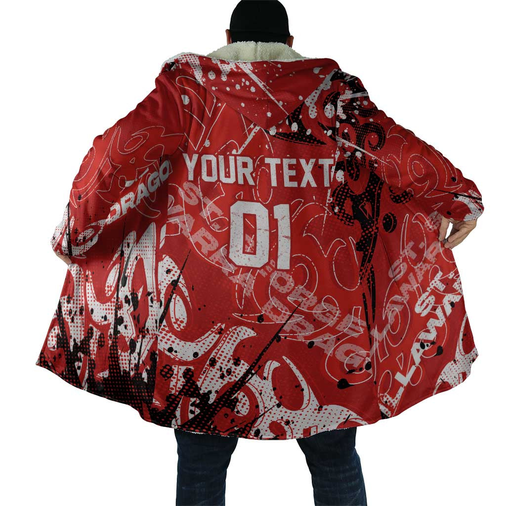 Personalized St. George Illawarra Dragons Rugby Cloak Urban Street Graffiti Style - Distressed Splatter Elements