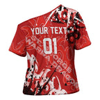 Personalized St. George Illawarra Dragons Rugby Cross Shoulder Shirt Urban Street Graffiti Style - Distressed Splatter Elements