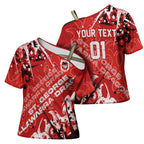 Personalized St. George Illawarra Dragons Rugby Cross Shoulder Shirt Urban Street Graffiti Style - Distressed Splatter Elements