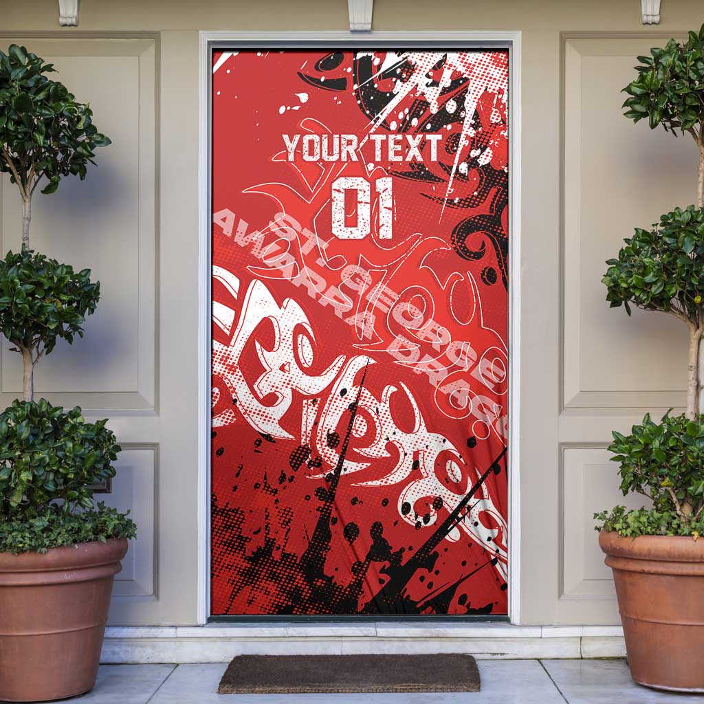 Personalized St. George Illawarra Dragons Rugby Door Cover Urban Street Graffiti Style - Distressed Splatter Elements