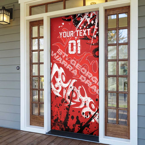 Personalized St. George Illawarra Dragons Rugby Door Cover Urban Street Graffiti Style - Distressed Splatter Elements