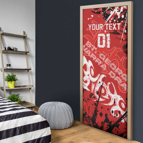 Personalized St. George Illawarra Dragons Rugby Door Cover Urban Street Graffiti Style - Distressed Splatter Elements