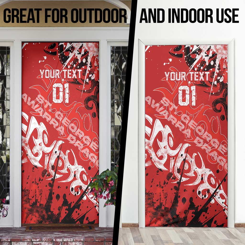 Personalized St. George Illawarra Dragons Rugby Door Cover Urban Street Graffiti Style - Distressed Splatter Elements