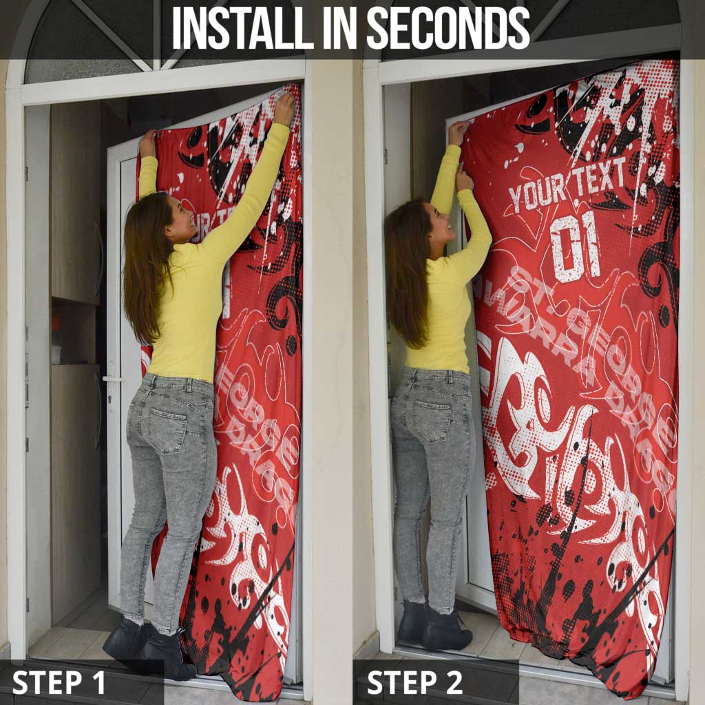Personalized St. George Illawarra Dragons Rugby Door Cover Urban Street Graffiti Style - Distressed Splatter Elements