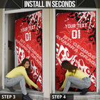Personalized St. George Illawarra Dragons Rugby Door Cover Urban Street Graffiti Style - Distressed Splatter Elements