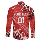 Personalized St. George Illawarra Dragons Rugby Family Matching Mermaid Dress and Hawaiian Shirt Urban Street Graffiti Style - Distressed Splatter Elements