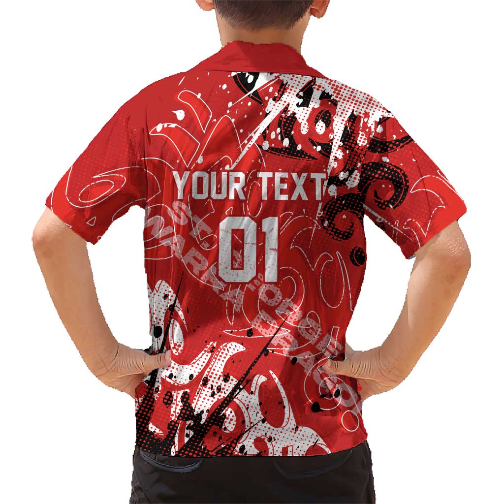 Personalized St. George Illawarra Dragons Rugby Family Matching Summer Maxi Dress and Hawaiian Shirt Urban Street Graffiti Style - Distressed Splatter Elements