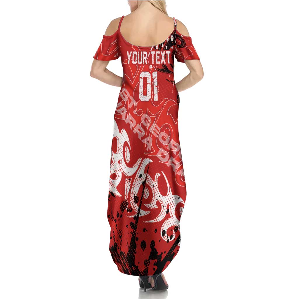 Personalized St. George Illawarra Dragons Rugby Family Matching Summer Maxi Dress and Hawaiian Shirt Urban Street Graffiti Style - Distressed Splatter Elements