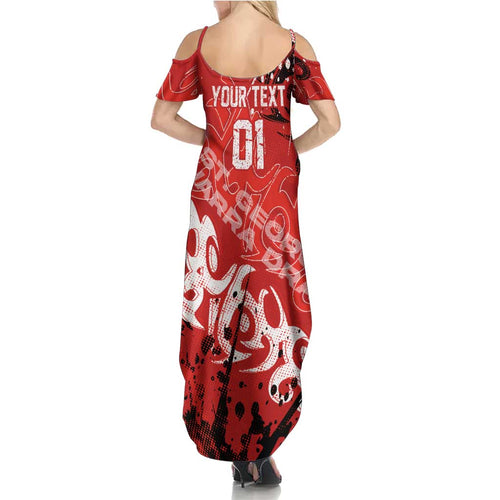 Personalized St. George Illawarra Dragons Rugby Family Matching Summer Maxi Dress and Hawaiian Shirt Urban Street Graffiti Style - Distressed Splatter Elements