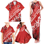 Personalized St. George Illawarra Dragons Rugby Family Matching Tank Maxi Dress and Hawaiian Shirt Urban Street Graffiti Style - Distressed Splatter Elements