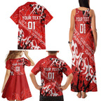 Personalized St. George Illawarra Dragons Rugby Family Matching Tank Maxi Dress and Hawaiian Shirt Urban Street Graffiti Style - Distressed Splatter Elements