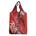 Personalized St. George Illawarra Dragons Rugby Grocery Bag Urban Street Graffiti Style - Distressed Splatter Elements