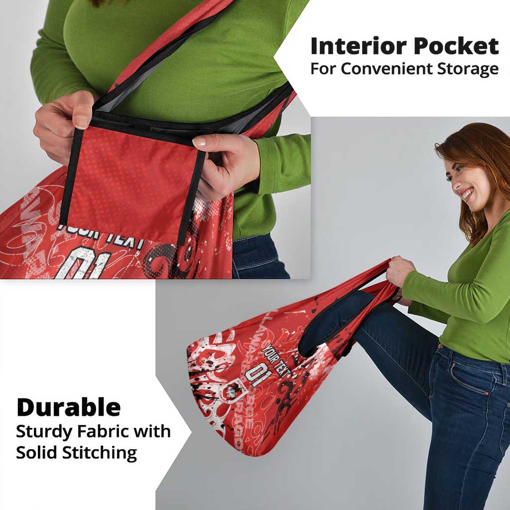 Personalized St. George Illawarra Dragons Rugby Grocery Bag Urban Street Graffiti Style - Distressed Splatter Elements