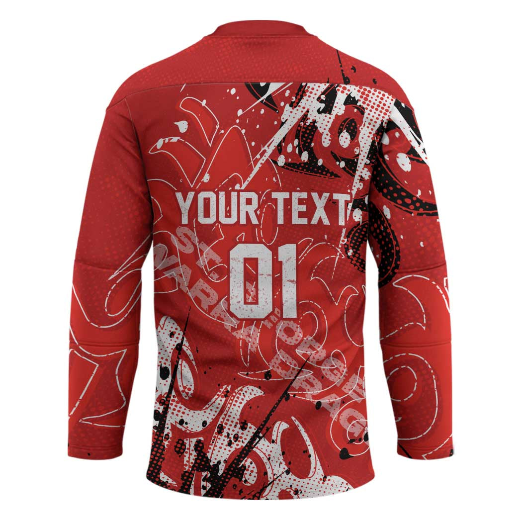 Personalized St. George Illawarra Dragons Rugby Hockey Jersey Urban Street Graffiti Style - Distressed Splatter Elements