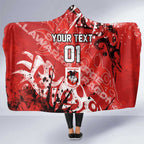Personalized St. George Illawarra Dragons Rugby Hooded Blanket Urban Street Graffiti Style - Distressed Splatter Elements