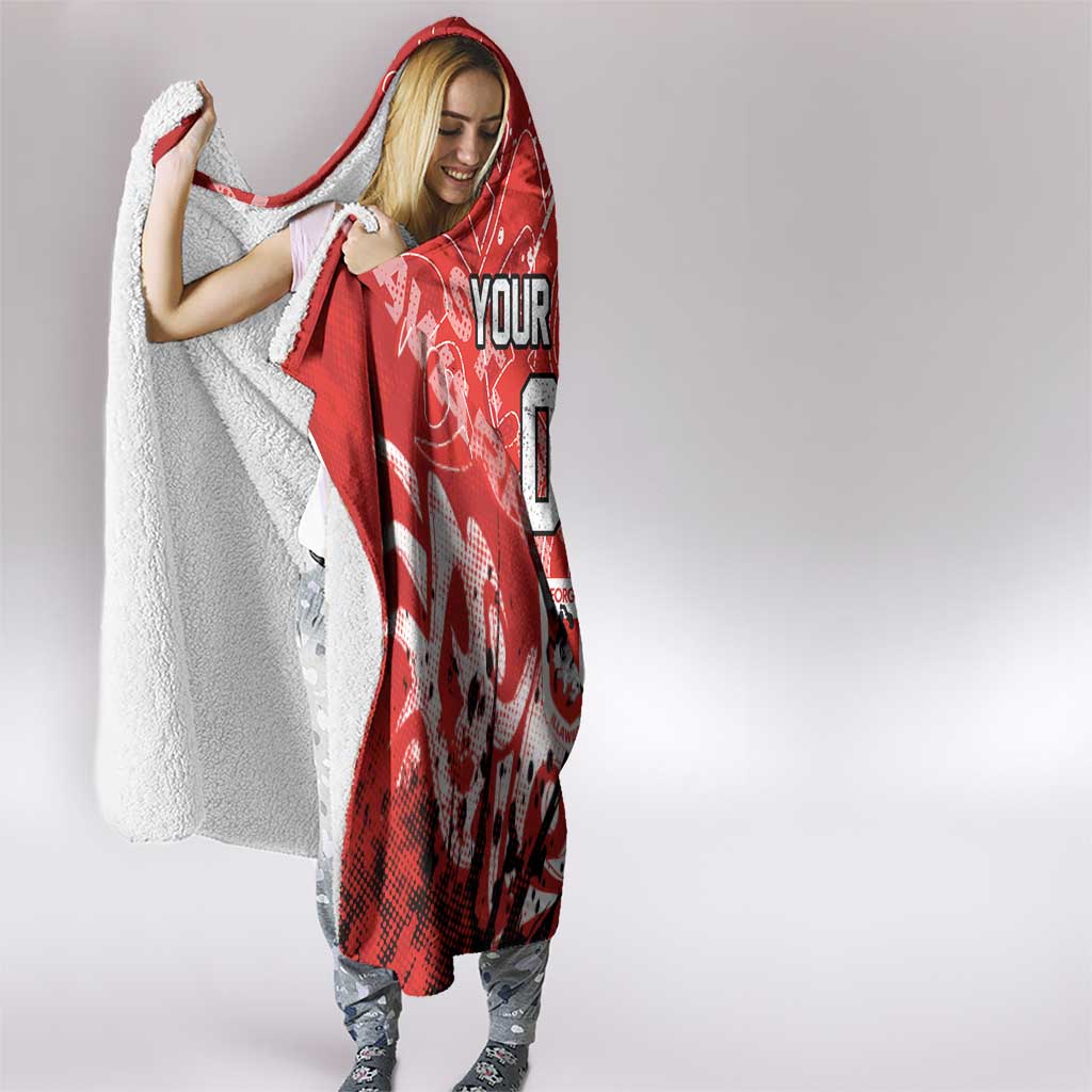 Personalized St. George Illawarra Dragons Rugby Hooded Blanket Urban Street Graffiti Style - Distressed Splatter Elements
