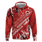 Personalized St. George Illawarra Dragons Rugby Hoodie Urban Street Graffiti Style - Distressed Splatter Elements