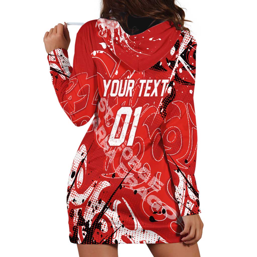 Personalized St. George Illawarra Dragons Rugby Hoodie Dress Urban Street Graffiti Style - Distressed Splatter Elements