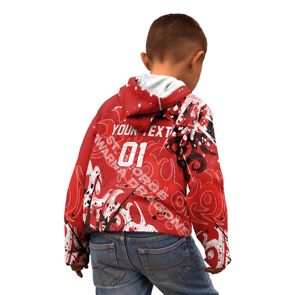 Personalized St. George Illawarra Dragons Rugby Kid Hoodie Urban Street Graffiti Style - Distressed Splatter Elements