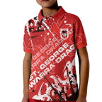 Personalized St. George Illawarra Dragons Rugby Kid Polo Shirt Urban Street Graffiti Style - Distressed Splatter Elements