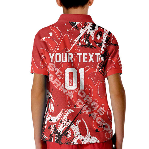 Personalized St. George Illawarra Dragons Rugby Kid Polo Shirt Urban Street Graffiti Style - Distressed Splatter Elements