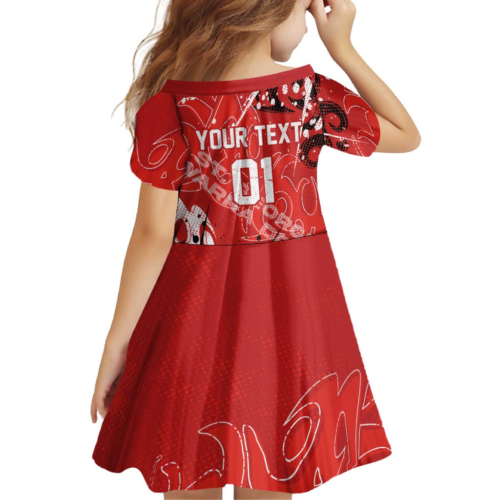Personalized St. George Illawarra Dragons Rugby Kid Short Sleeve Dress Urban Street Graffiti Style - Distressed Splatter Elements