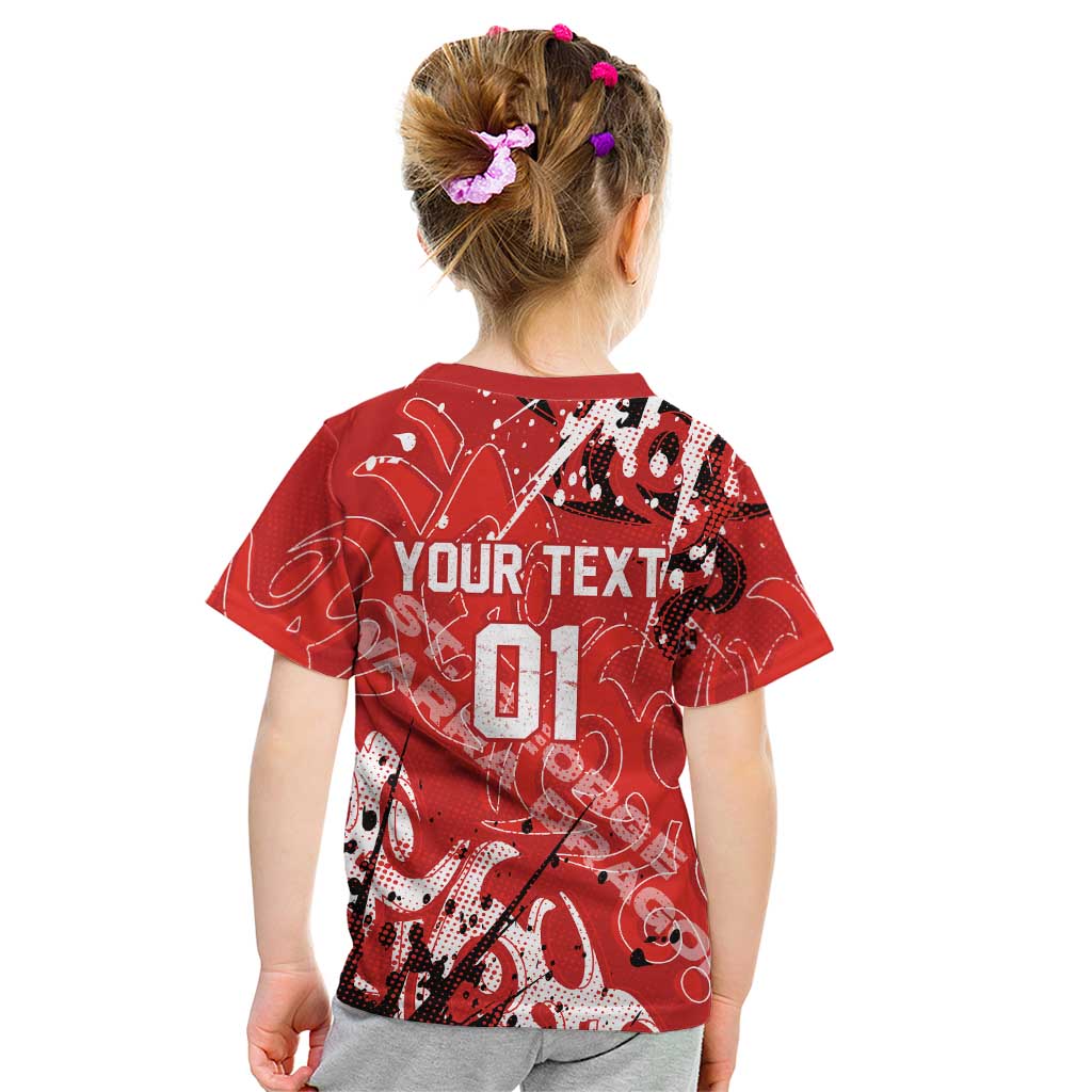 Personalized St. George Illawarra Dragons Rugby Kid T Shirt Urban Street Graffiti Style - Distressed Splatter Elements